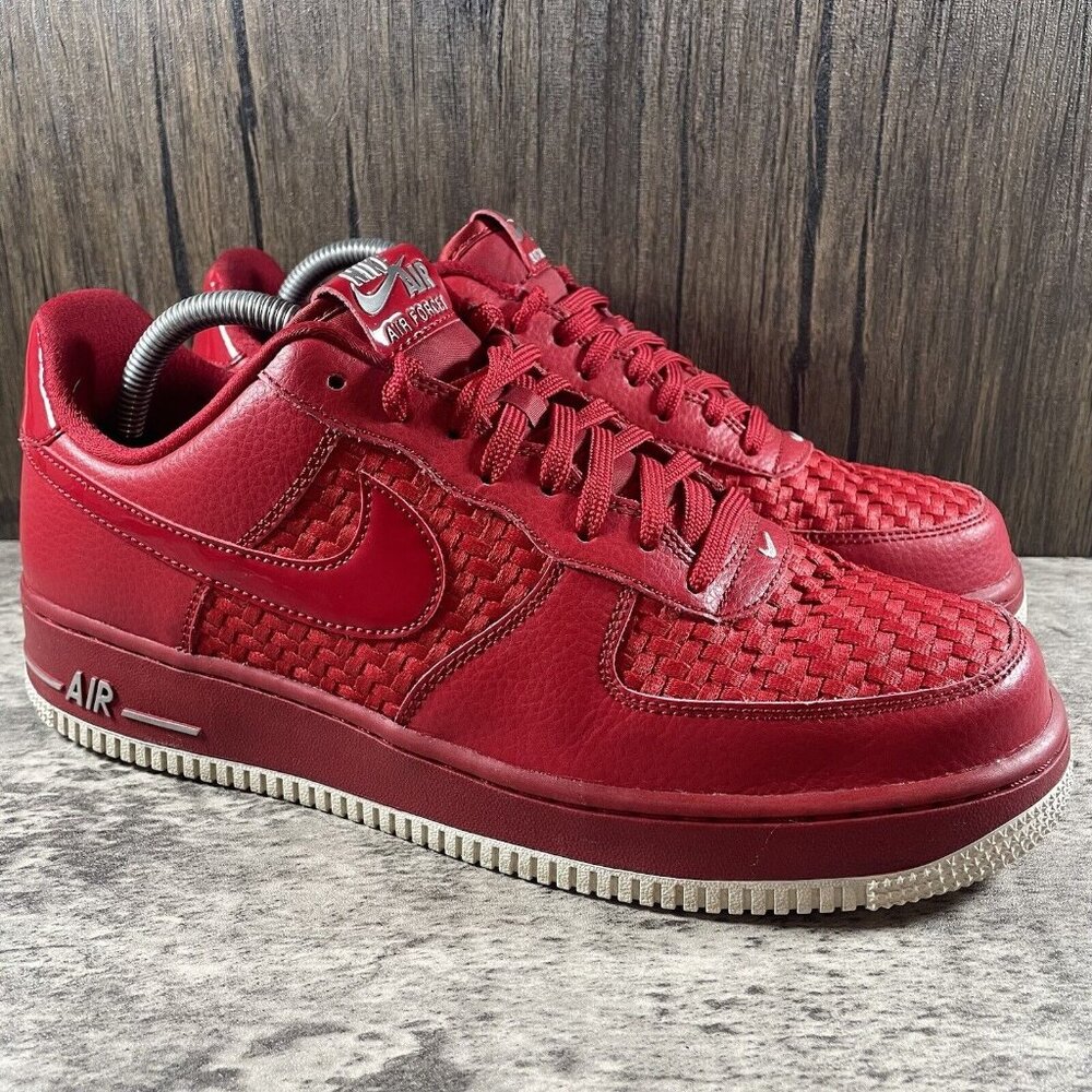 Awesome Nike Air Force 1 Low 07 LV8 Woven Gym Red Men’s Size 9.5 718152-605